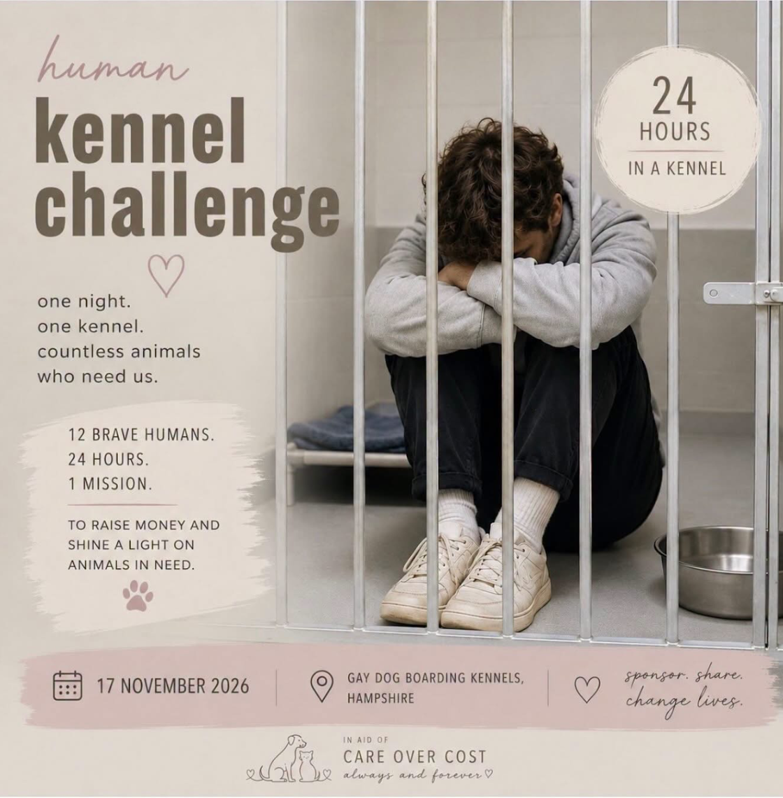 Human Kennel Challenge event flyer: 17 November 2026, Gay Dog Boarding Kennels, Hampshire